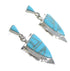 Turquoise Genuine Sterling Silver Arrowhead Post Dangle Earrings AX94845